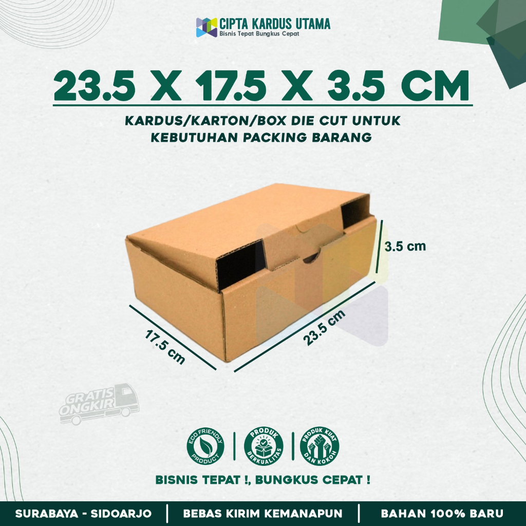 

Kardus Die Cut 23.5x17.5x3.5 cm | Box Diecut | Karton Cocok untuk Hampers dan Aksesoris