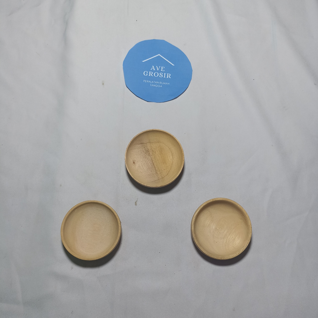 WADAH LEPEK KAYU SAMBAL SAOS FOODGRADE TEMPAT MINI MANGKOK BULAT
