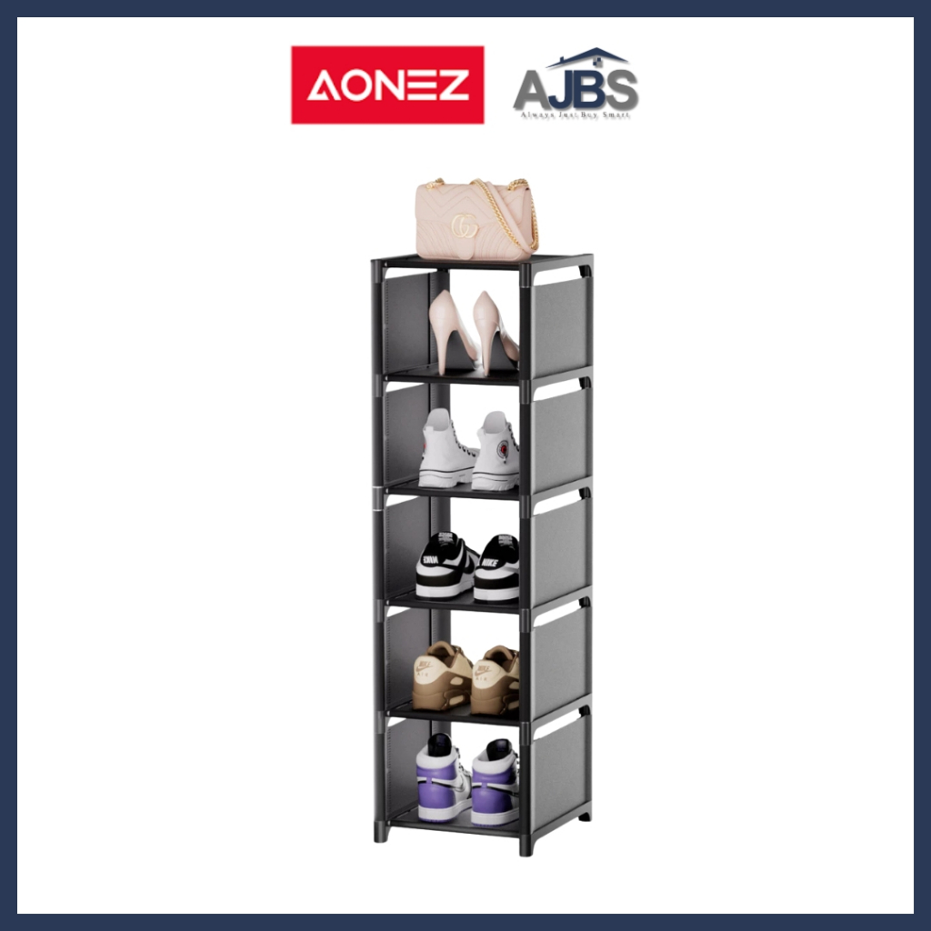 Aonez Rak Sepatu - Rak Sepatu Susun - Rak Sepatu Hitam - Rak Sepatu Aesthetic ANZ013