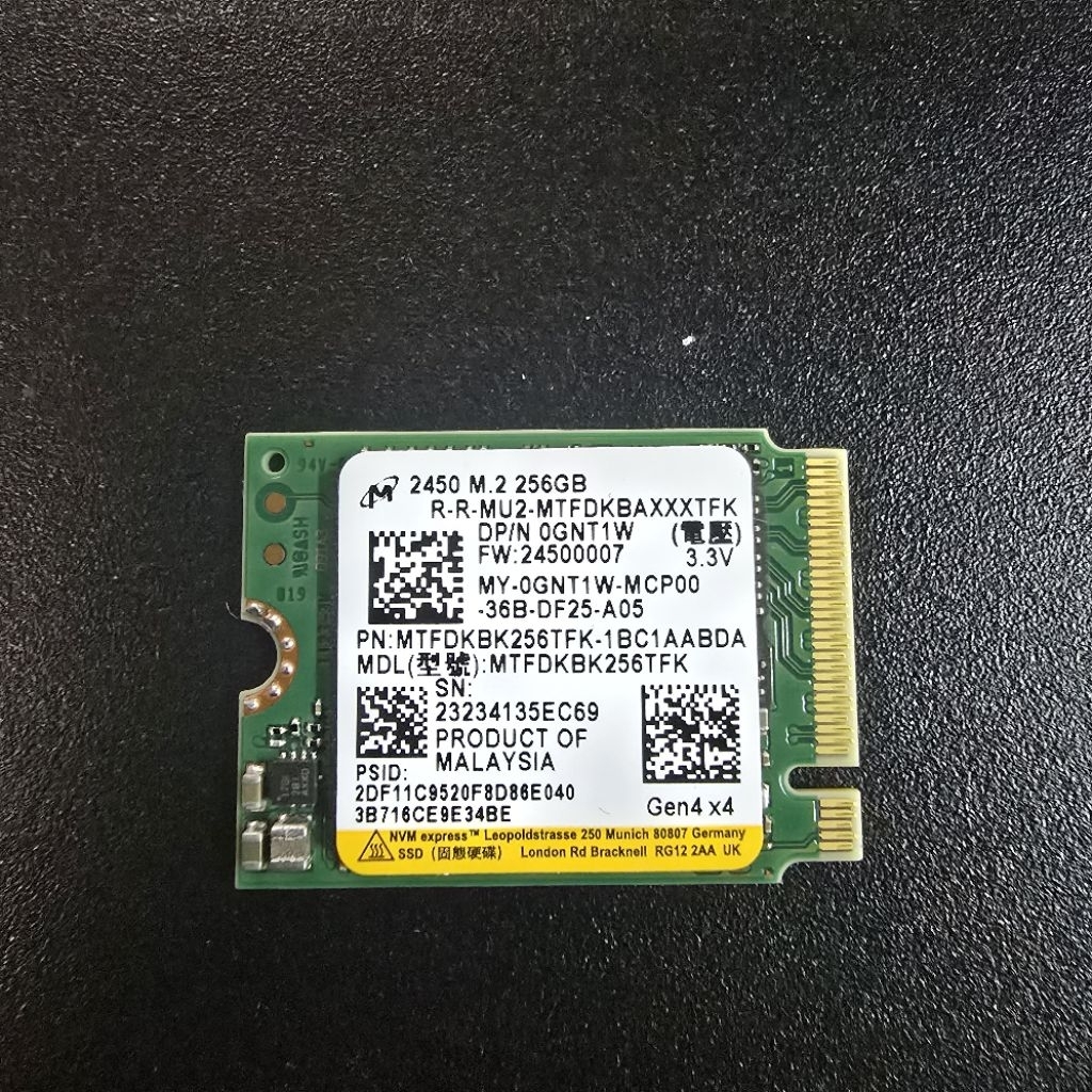 ssd nvme 2230 256gb gen4 gen 4