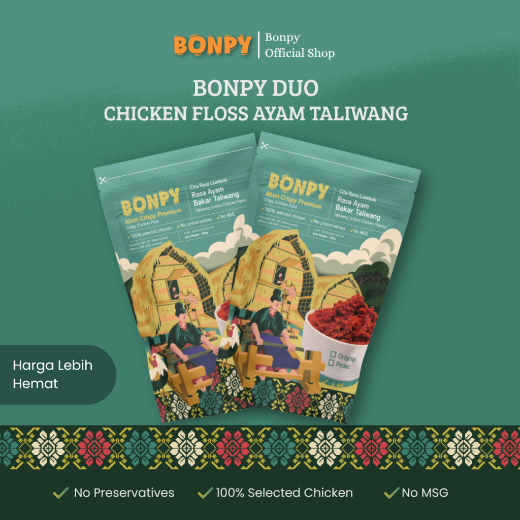 

BONPY DUO ABON AYAM CRISPY PREMIUM AYAM BAKAR TALIWANG LOMBOK