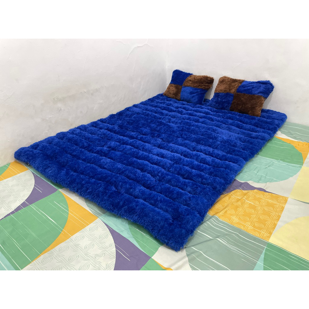 KASUR LANTAI CIMOL BULU RASFUR FREE 2 BANTAL