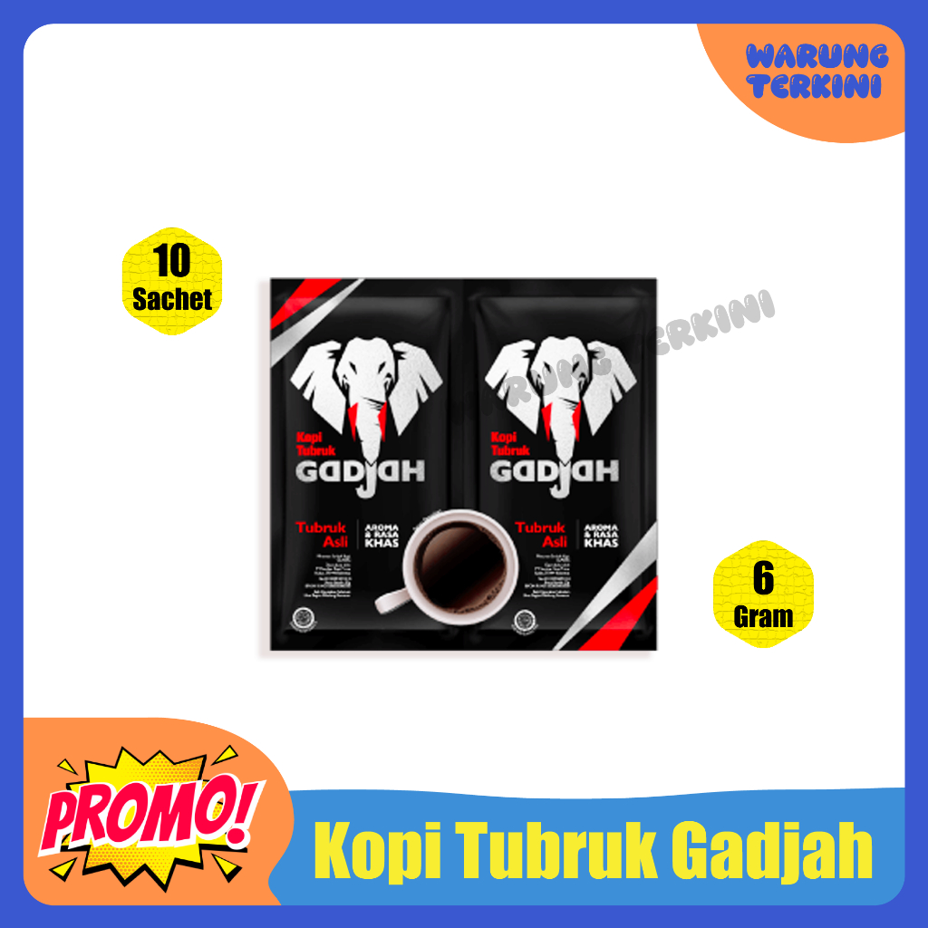 

Kopi Tubruk Gadjah Aroma & Rasa Khas 6g 1 Renceng | Kopi Bubuk Tubruk Asli