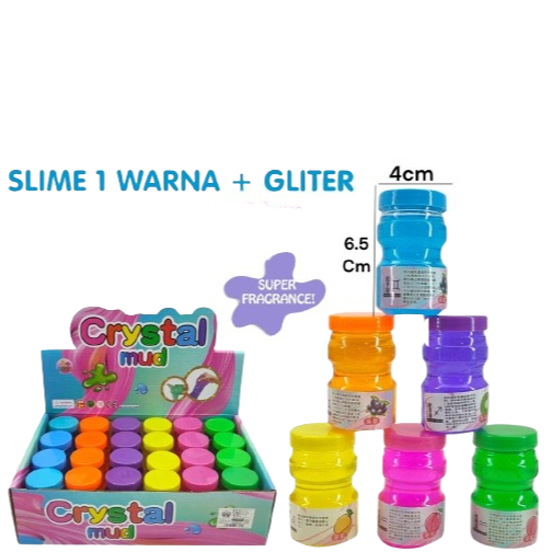 Mainan Anak SLIME Warna + Glitter | Mainan Slime Anak Susu | Slime Botol | Crystal Mud