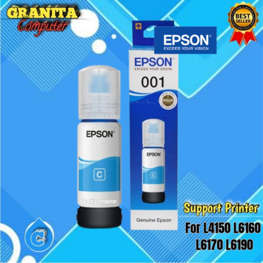 Tinta Epson 001 Cyan Original For Printer L4150,-L4160,-L6160