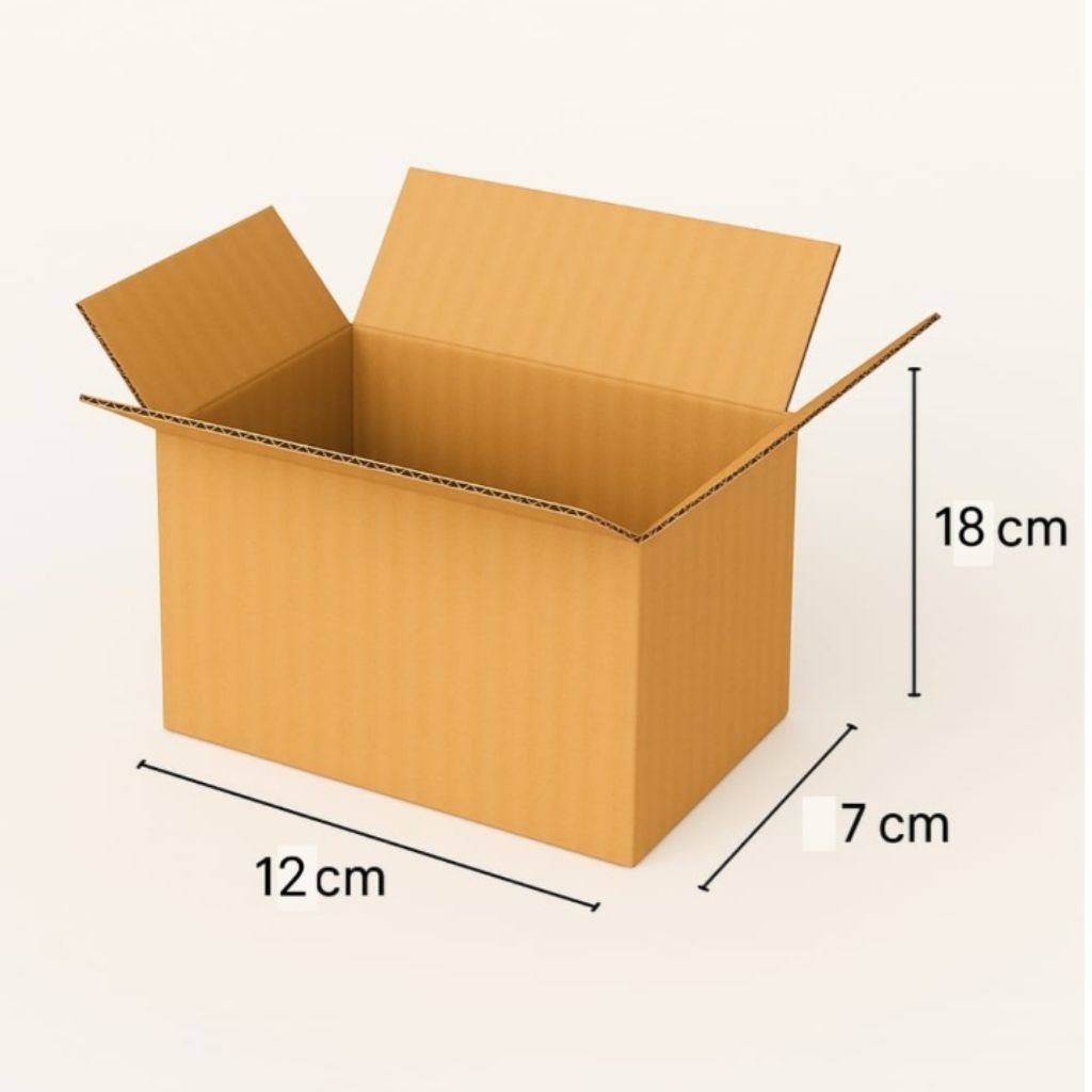 

Kardus packing ukuran 12x7x18cm polos luar dalam
