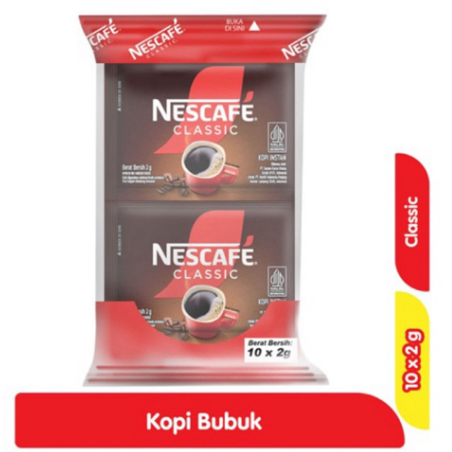 

Nescafe kopi classic sachet 10pcs x 2gr