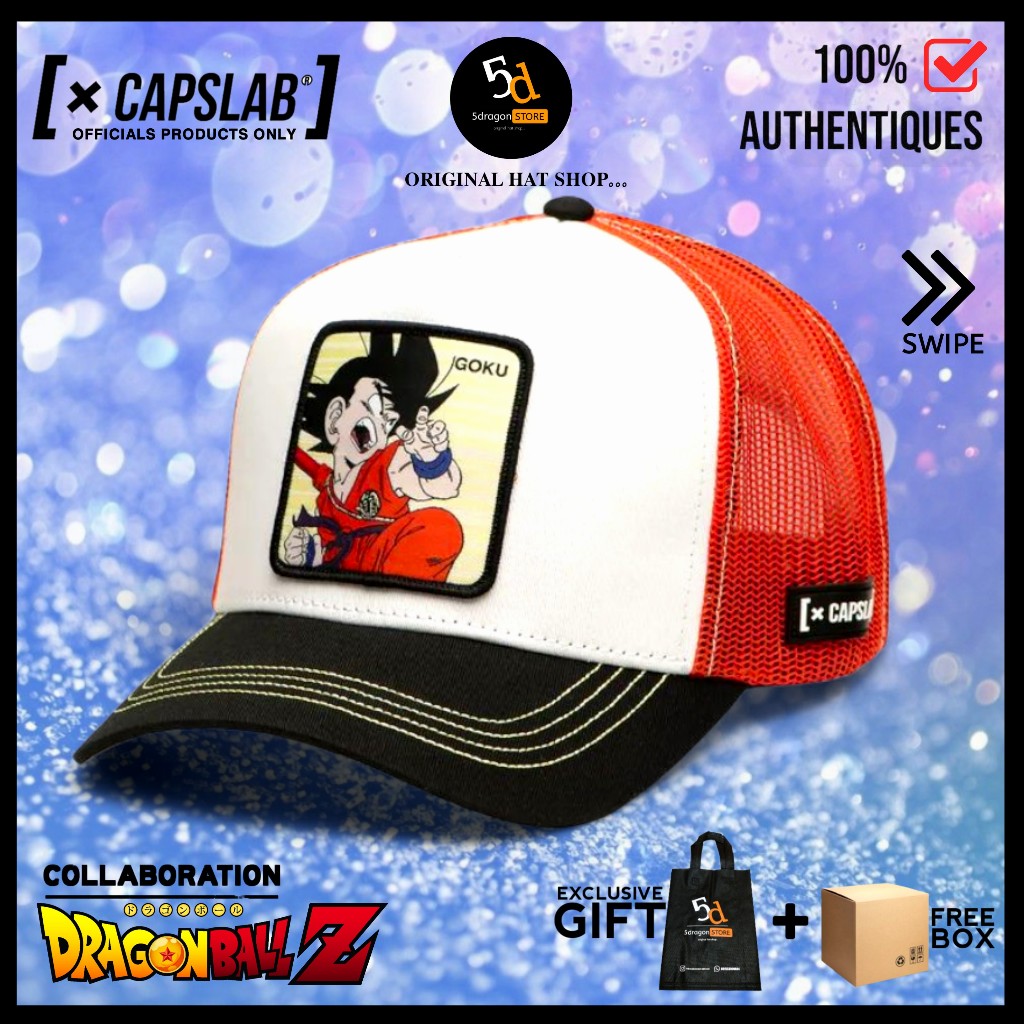 TOPI CAPSLAB ORIGINAL TRUCKER DRAGON BALL GOKU WHITE