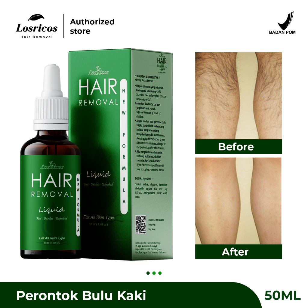 Wax Perontok Bulu Kaki Permanen Losricos Hair Removal Liquid Cream Penghilang Bulu Rambut Tangan