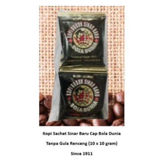 

Kopi Sachet Sinar Baru Cap Bola Dunia Tanpa Gula Renceng (10 sachet x 10 gram)