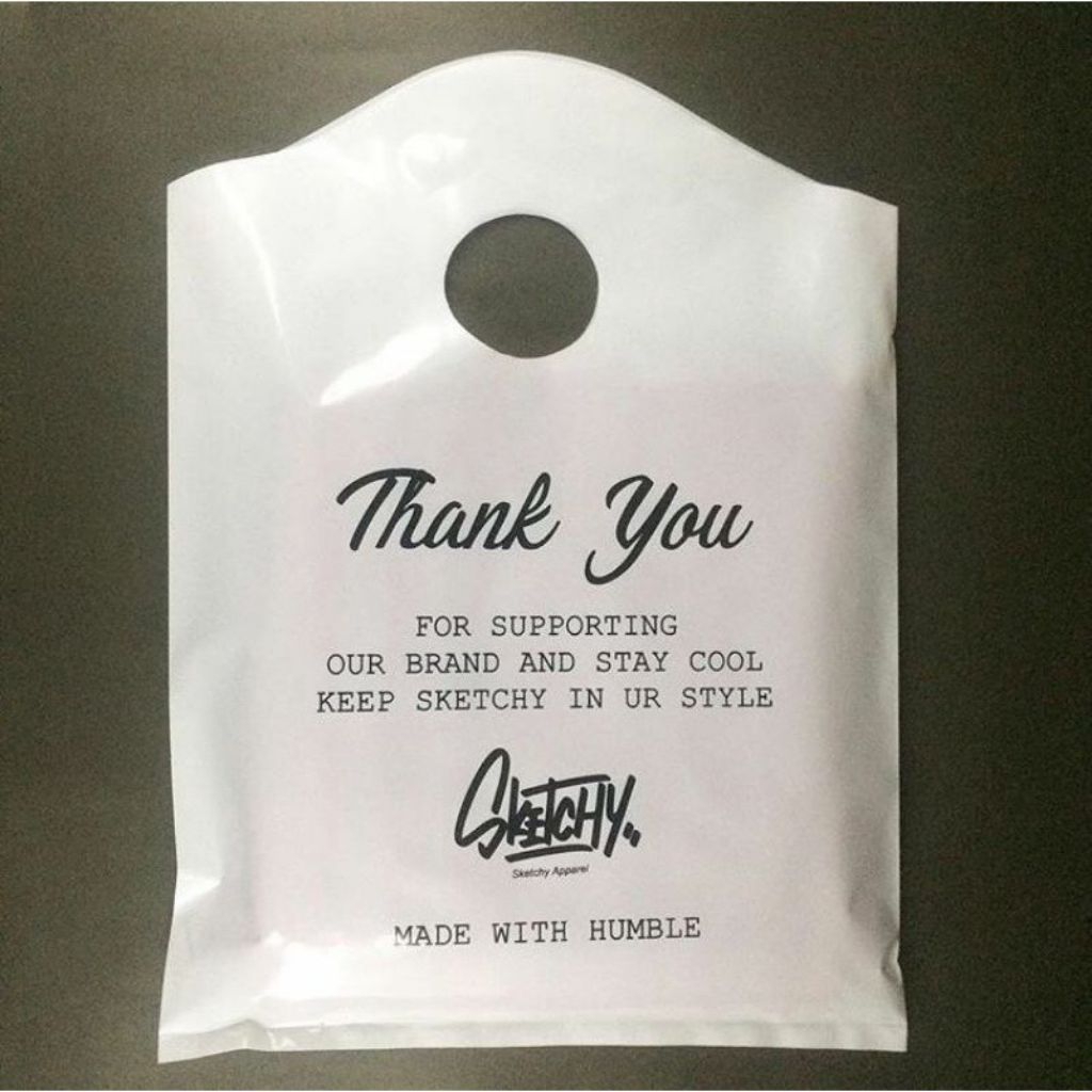 FREE DESIGN plastik PE GUNUNG plastik shoping plastik premium Kantong Belanja Unik Tas Belanja Putih