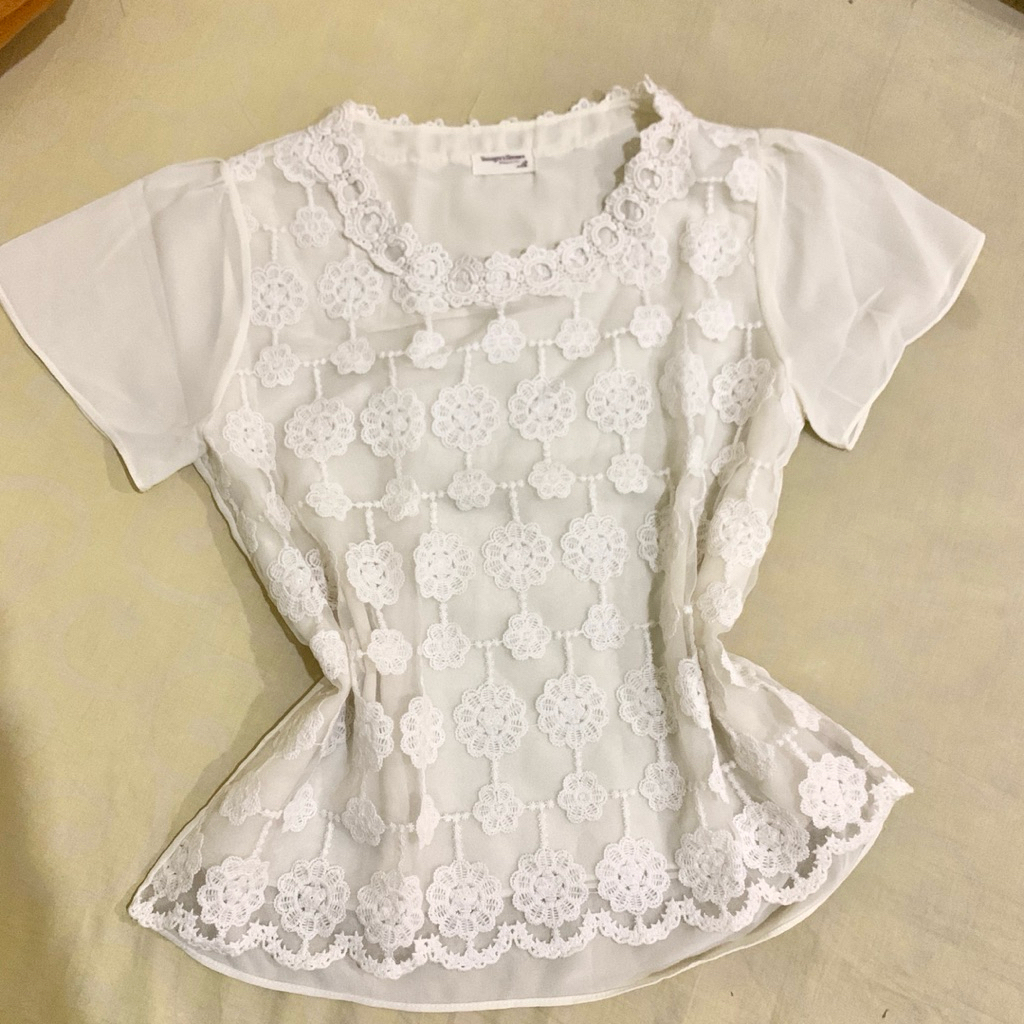 PRELOVED BLOUSE PUTIH SIFON MURAH