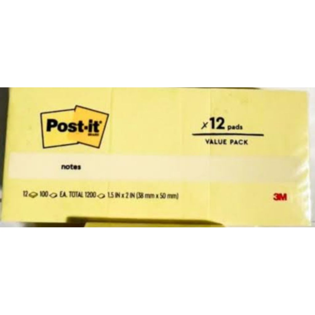 

post-it memo 1,5 in x 2 in (38 mm x 50 mm) 3M 12 pads