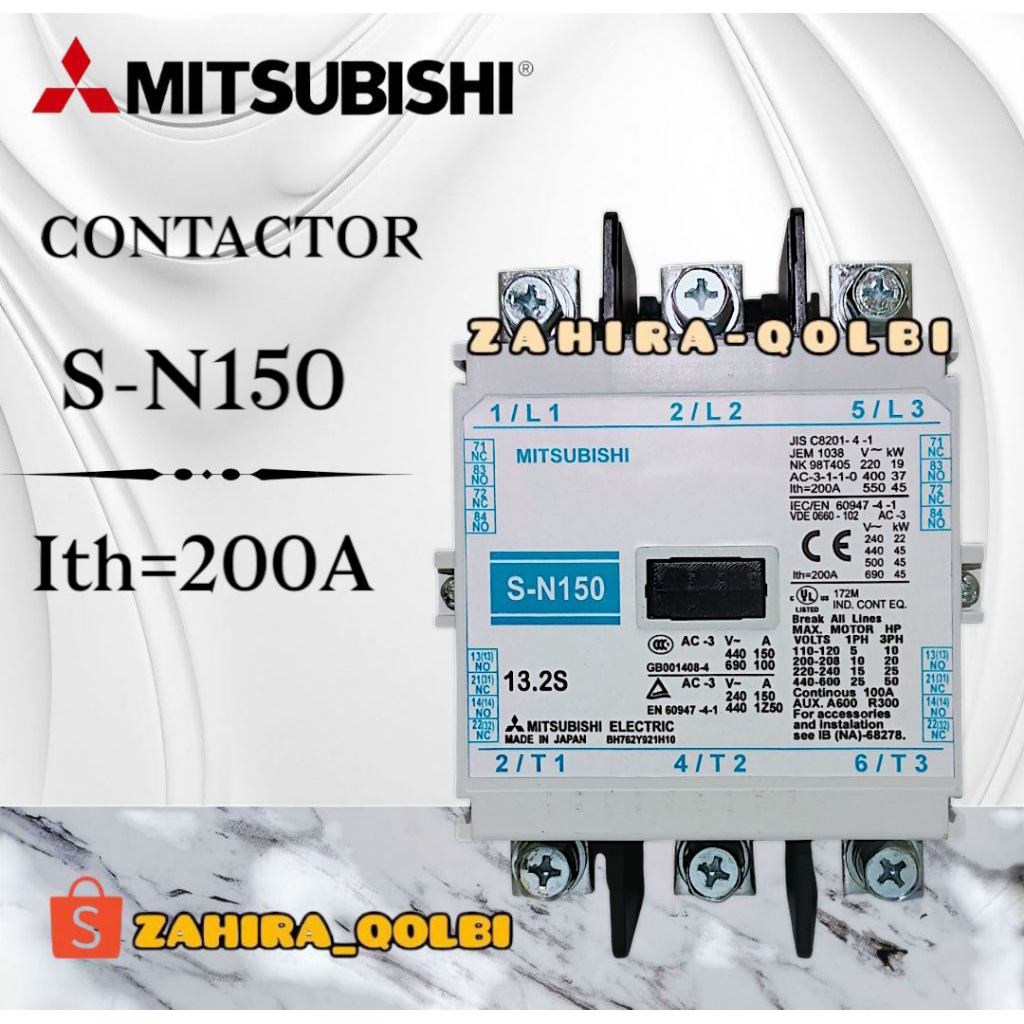 kontaktor mitsubishi tipe SN 150 200A 220v