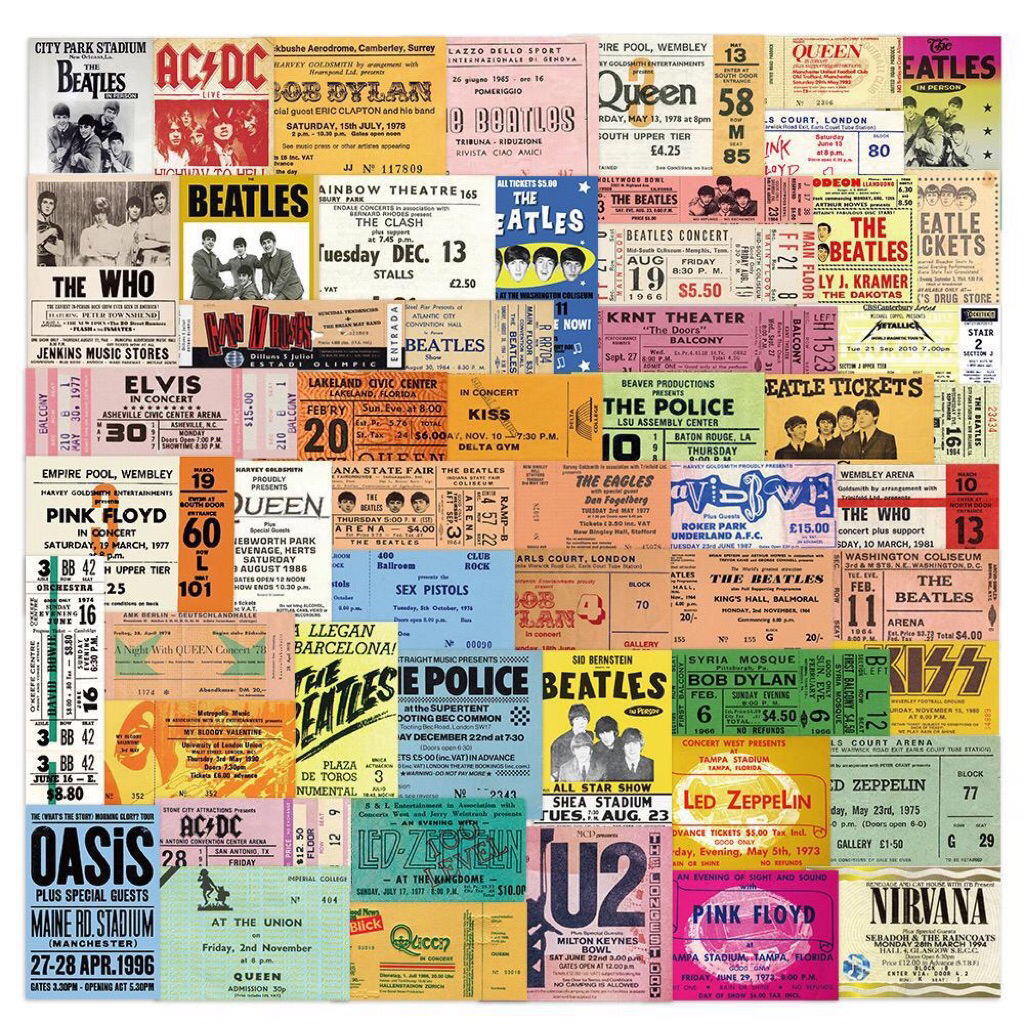 

STICKER ISI 55 PCS Vinyl Anti Air - Vintage Ticket Sticker Deco Pack - Sticker Dekorasi - Sticker Lucu - Sticker Unik - Sticker Jepang
