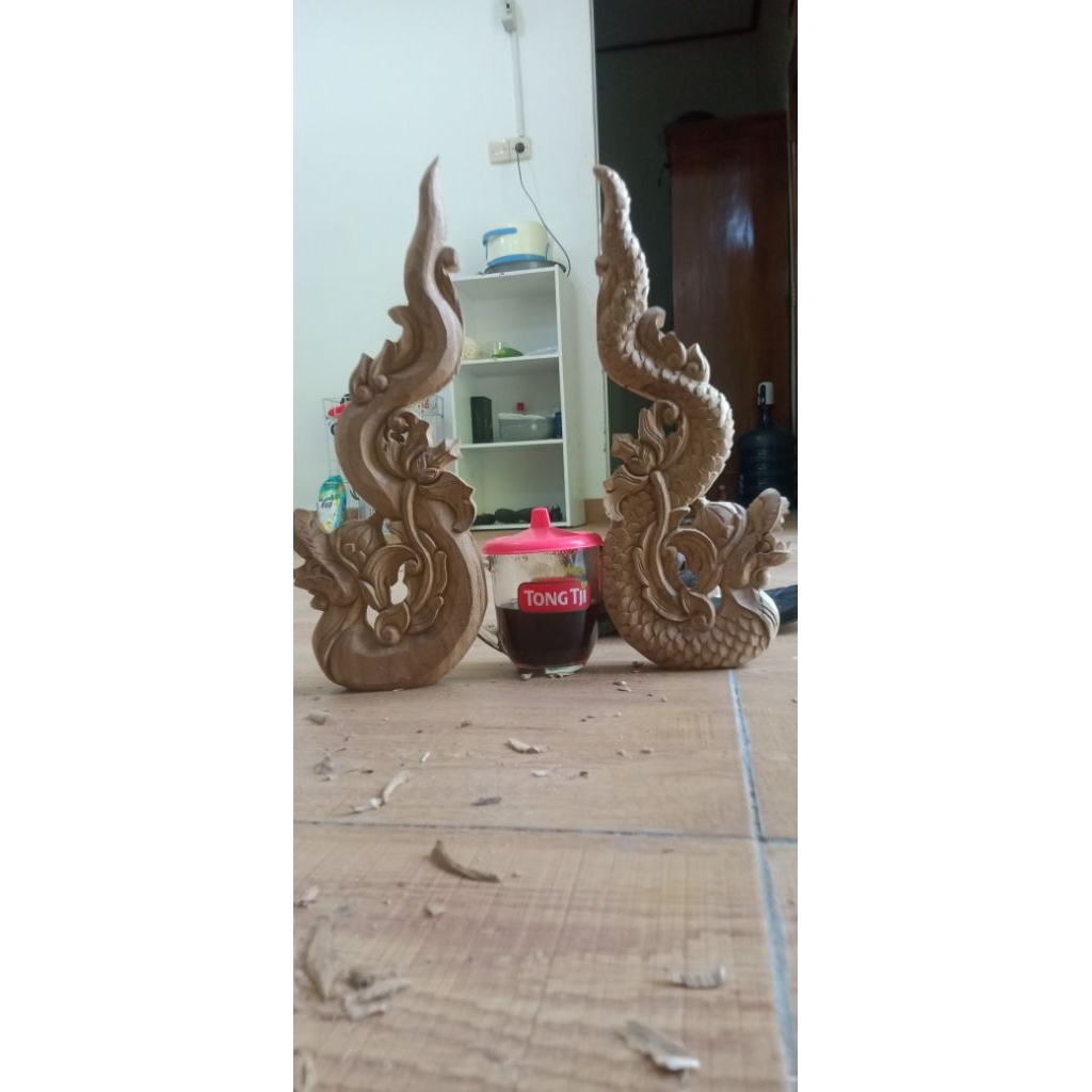ukiran naga jagrak keris kayu jati