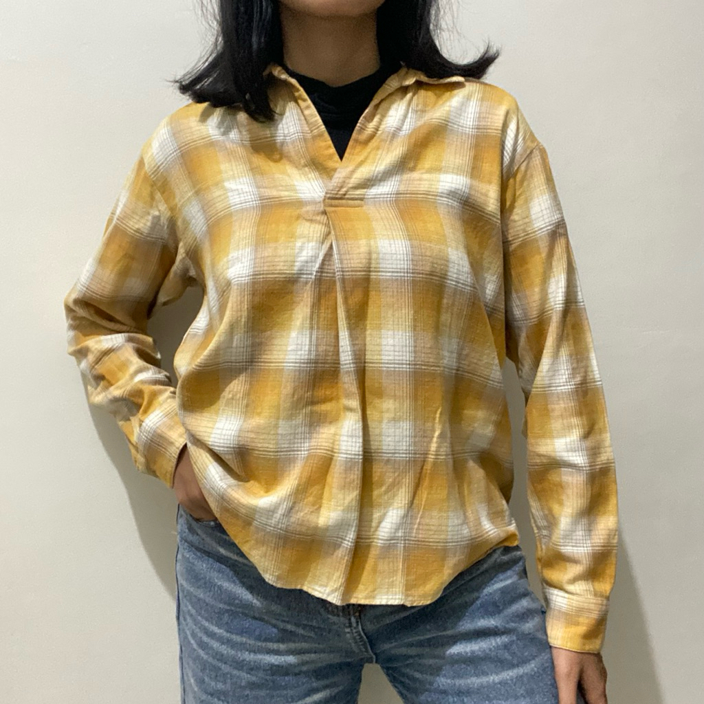 FLANNEL SHIRT UNIQLO YELLOW