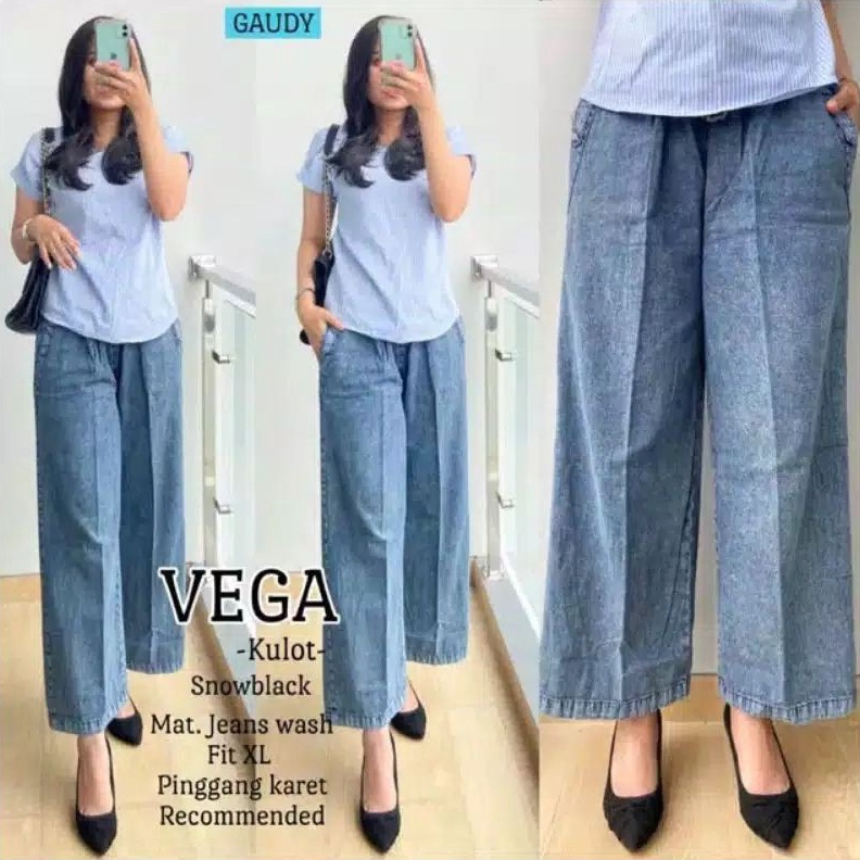 KODE B33V Vega Kulot Jeans Wash Gaudy Snow BlackNavyLight