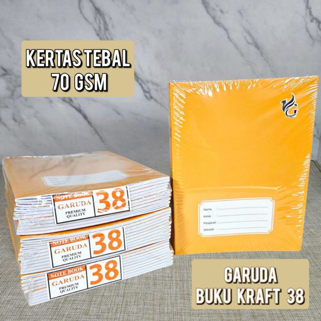 

Buku tulis Garuda kraft 38 lembar 10 buku cover sampul coklat