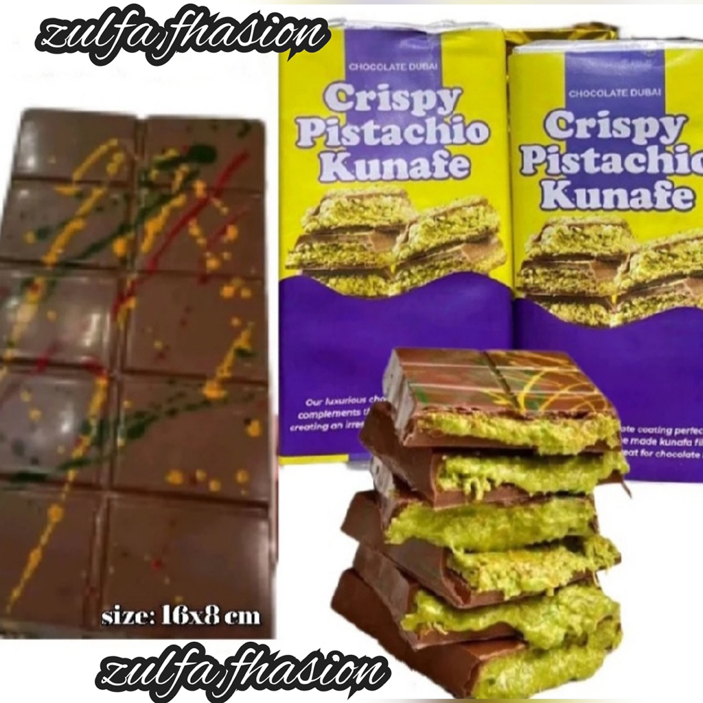 

Nycyta Home Yang Lagi Hits Coklat Dubai Original Crispy "Pistachio Kunafe" Berat 270 Gr ,Size 16X8