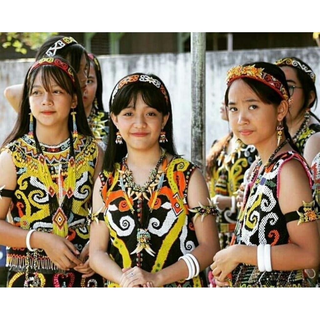Mahkota Dayak//Topi Bulat Dayak//Topi ibu Ida Dayak//Topi bulu//mahkota taring//mahkota dayak