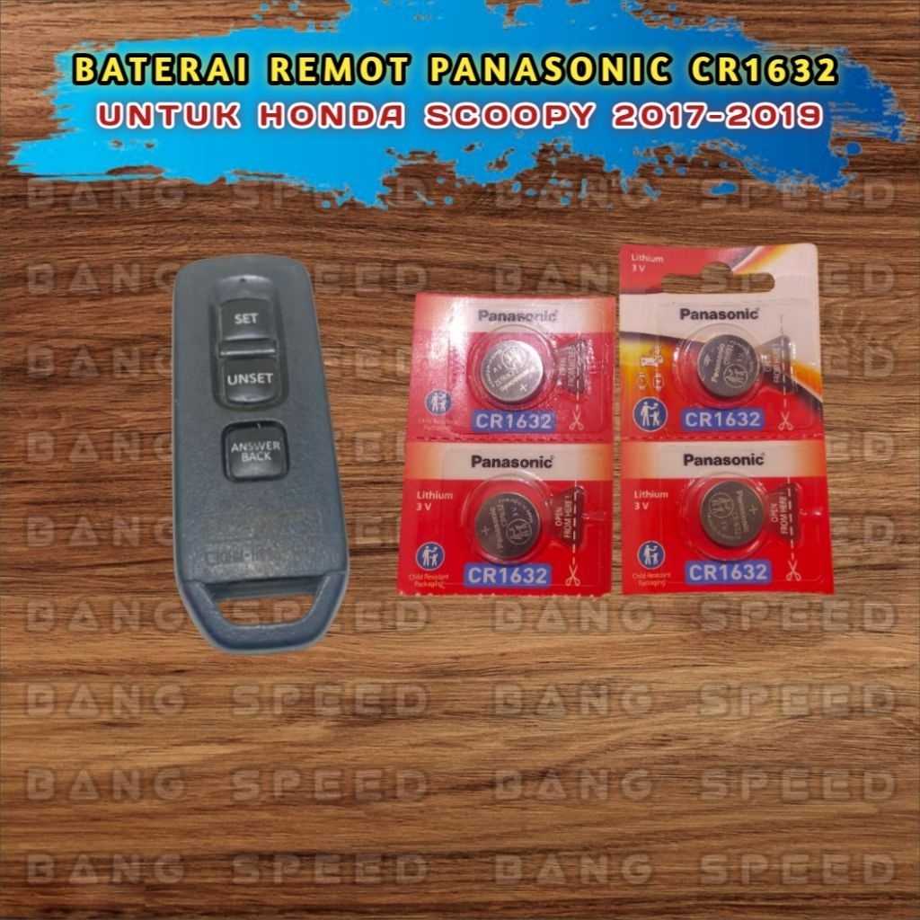 BATERAI REMOTE HONDA SCOOPY 2017-2019/YAMAHA FINO FI PANASONIC CR1632