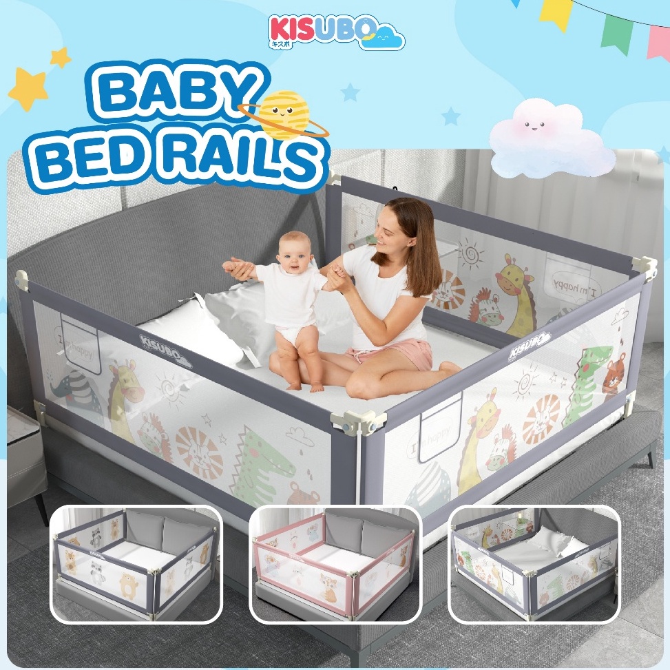 KODE V42W Harga Per Sisi KISUBO Baby Bed Rail Safe Bed Rails Sekat Kasur Pembatas Aman Pagar Kasur P