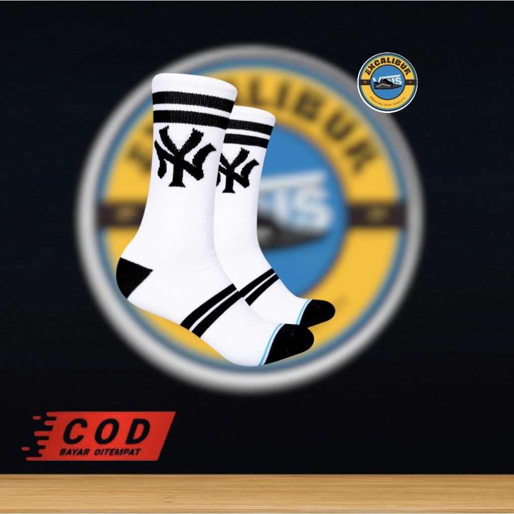 Kaos kaki Oldschool motif - Kaos kaki Oldskool Motif Skate NY Putih - Kaos kaki Motif Oldschool NY D