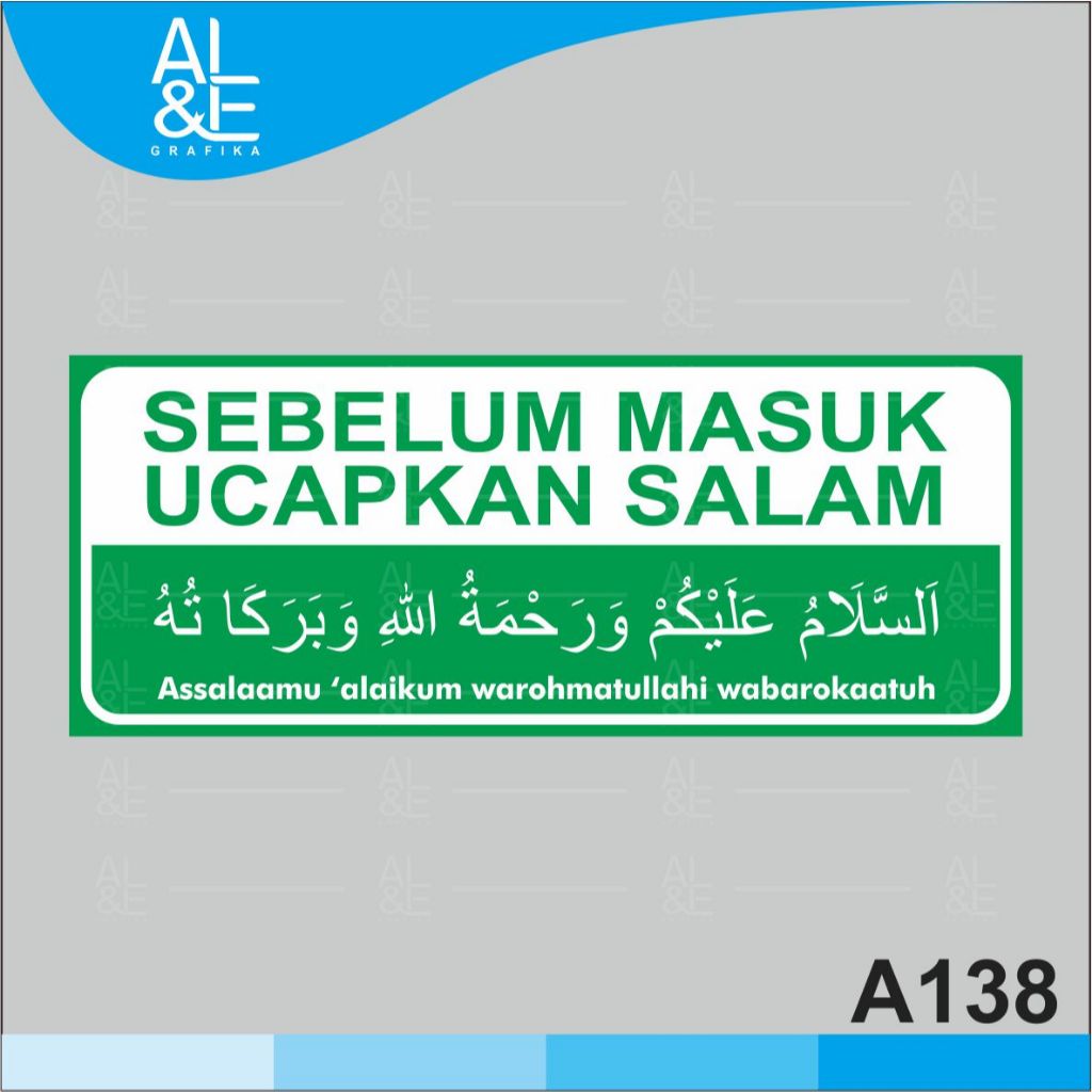 

A138 - Acrylic Sign, Stiker Akrilik Sebelum Masuk Ucapkan Salam, Tahan Air, Premium dan Murah