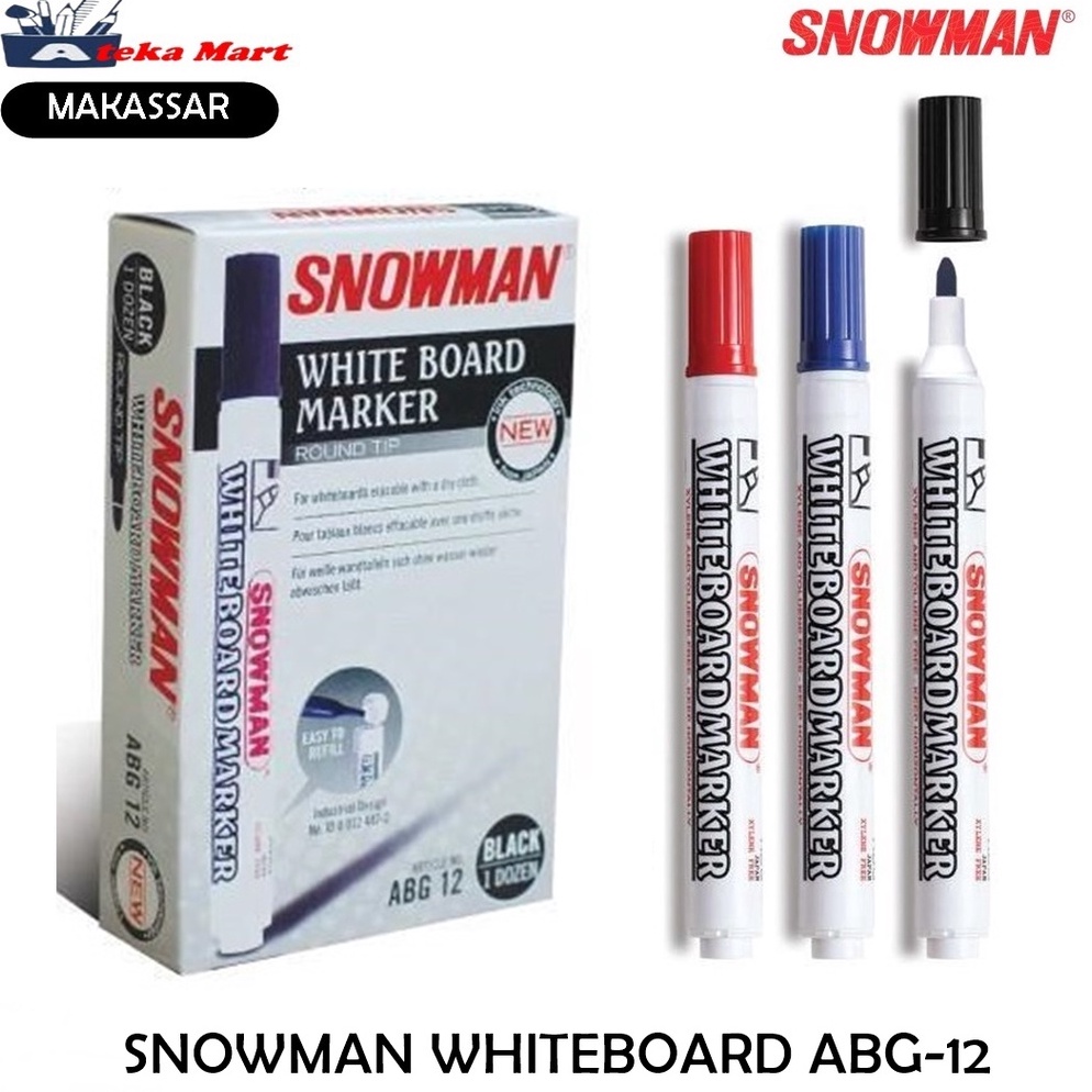 

BOX12PCS SNOWMAN WHITEBOARD MARKER ABG12 KODE C7Y7