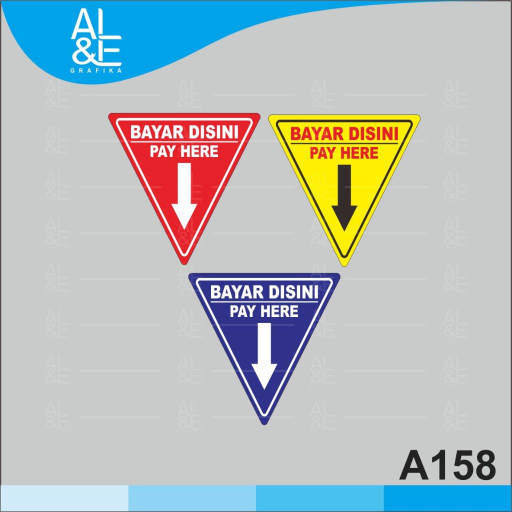 

A158 - Acrylic Sign, Stiker Akrilik Bayar di Sini, Pay Here, Tahan Air, Premium dan Murah