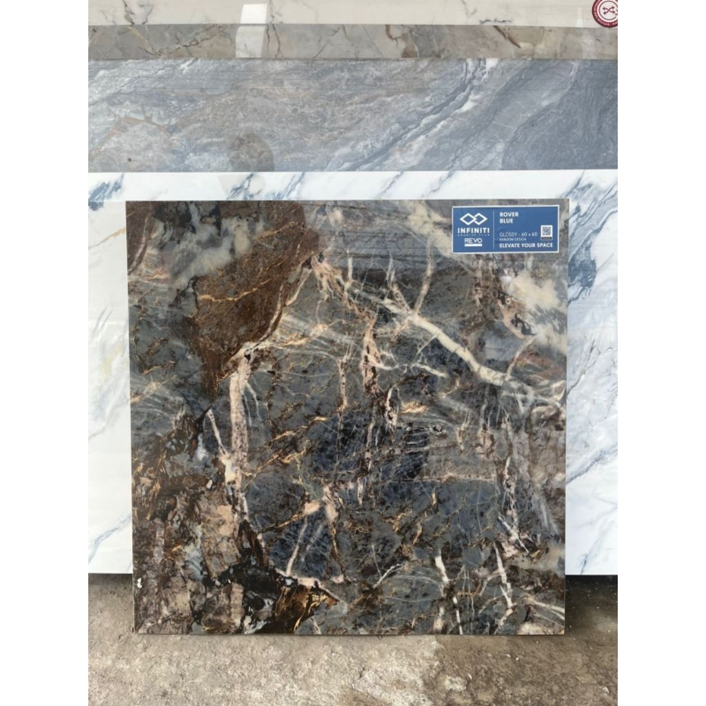 GRANITE LANTAI 60X60 ROVER BLUE | GLOSSY | INFINITI