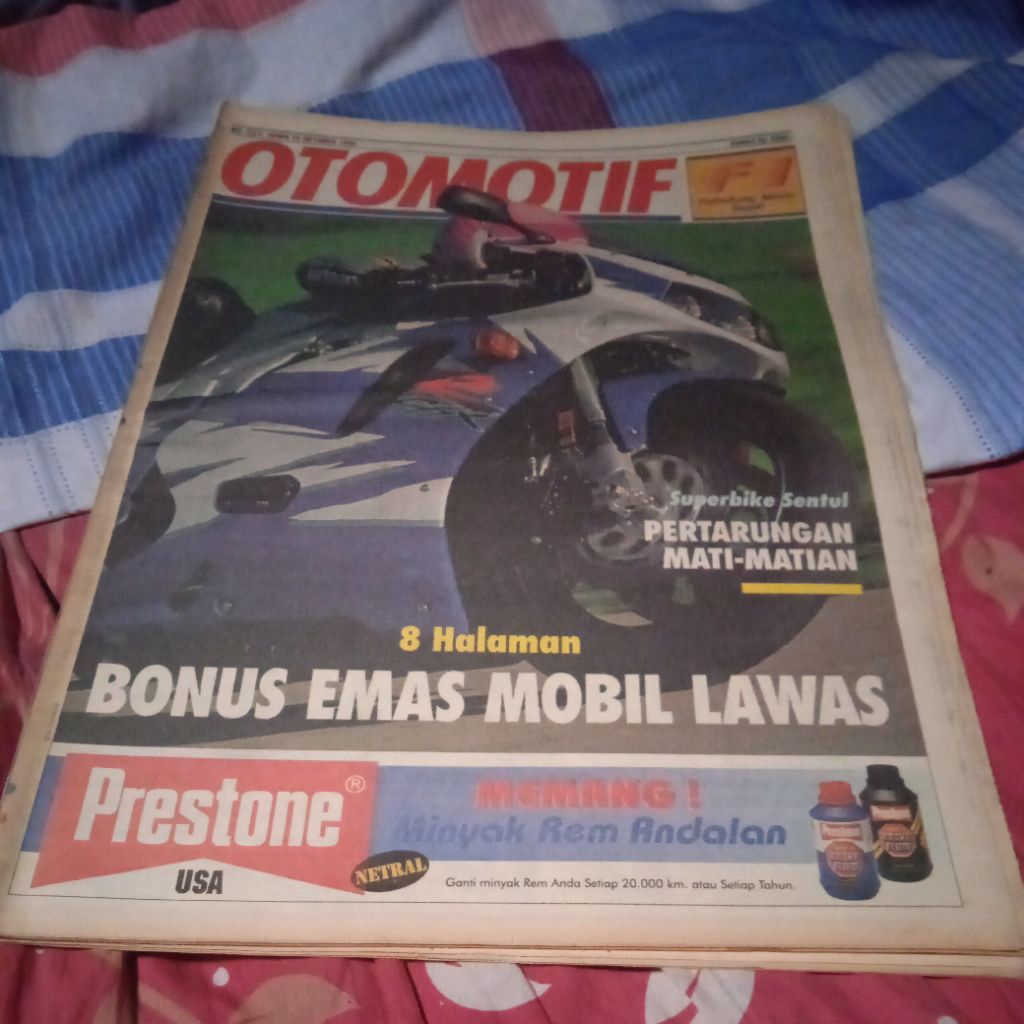 tabloid Otomotif jadul tahun 1995, 8 halaman bonus emas mobil lawas