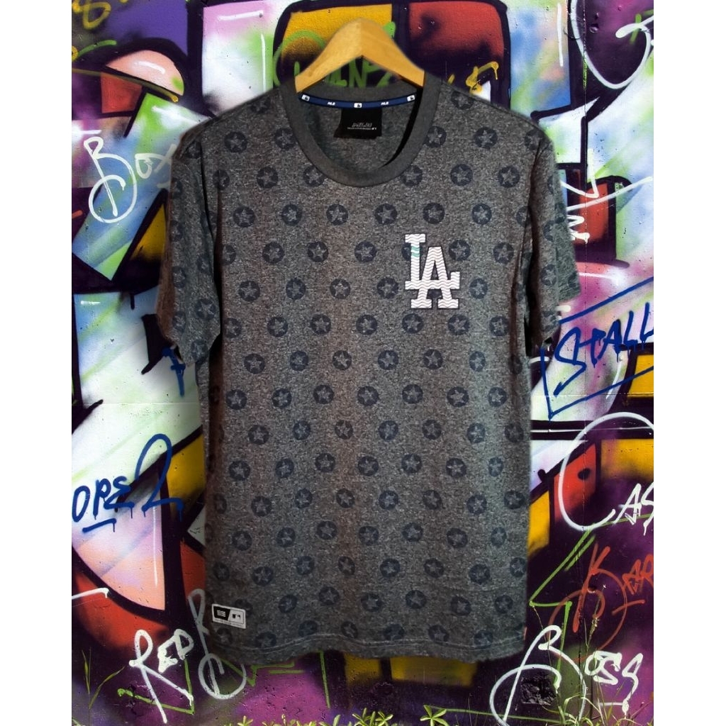 MLB LA kaos motif aop brand second/bekas/branded
