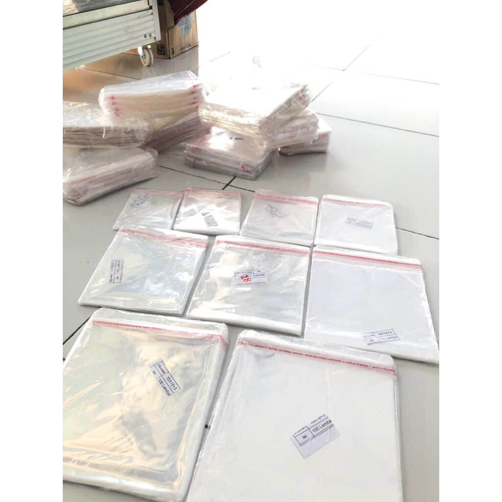 Plastik OPP ukuran 8x8 9x9 10x10 11x11 12x12 13x13 14x14 15x15 16x16 isi 100 lembar di jamin berkual
