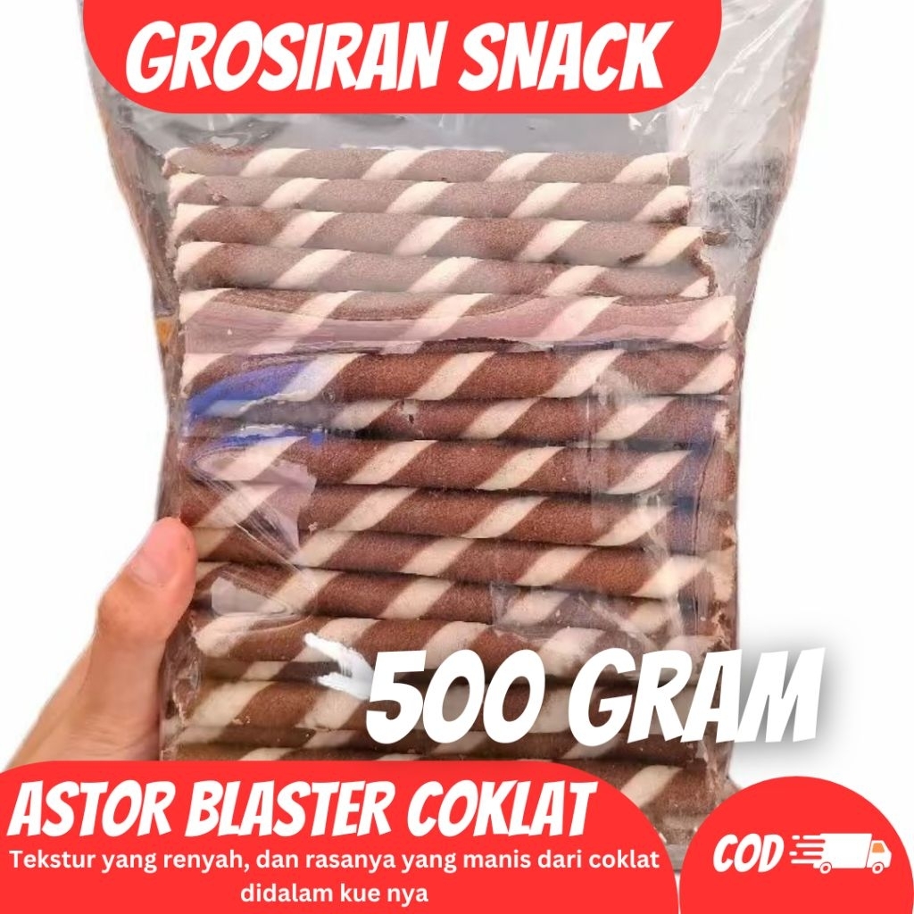 

(500 GRAM) WAFER ROLL COKLAT BLASTER (Aladdin)