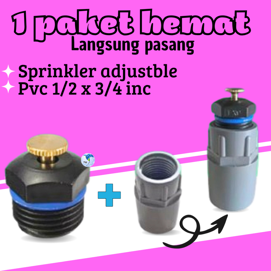 SPRINKLER PERTANIAN SPRINKLER FXP ADJUSTABLE + SOKDRAT 3/4  INCH / SPRINKLER 1 PAKET