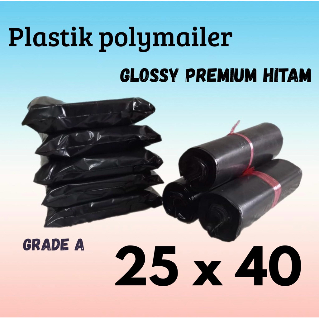 

Plastik packing 25 x40 polymailer glossy isi 100pcs lem perekat murah