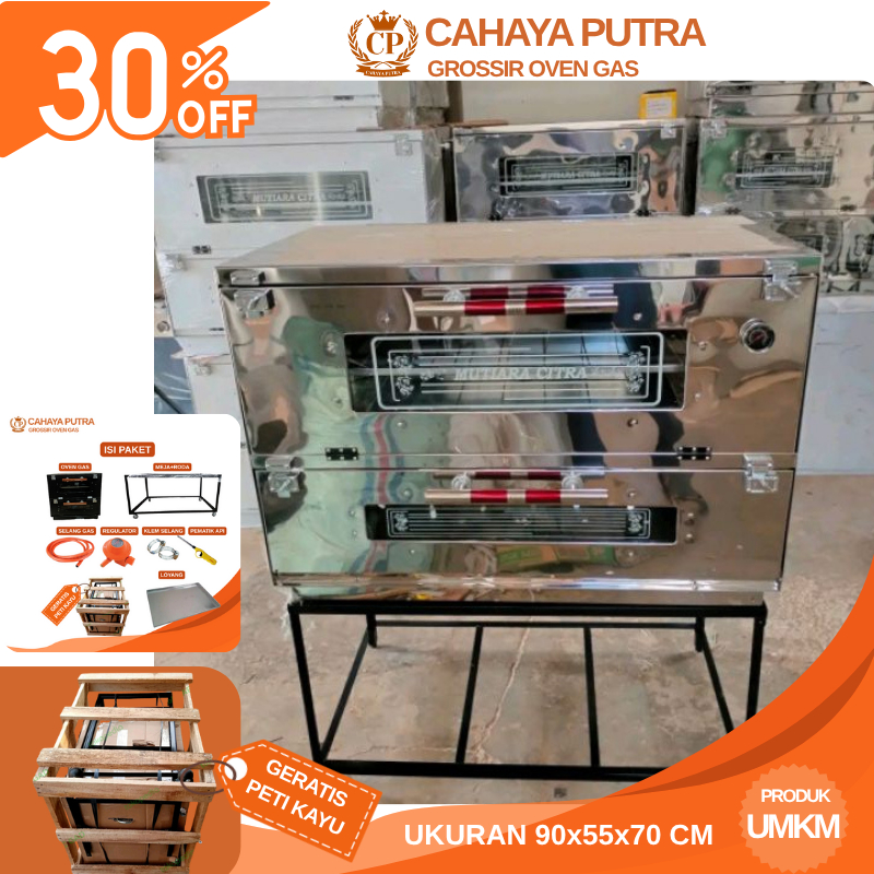 Oven Gas Ukuran 90x55x70 Cm Bahan Stainless Full Set Gratis Paking Palet