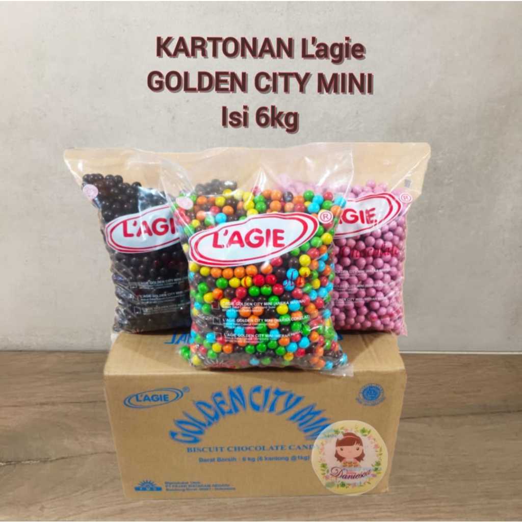 

Lagie golden city mini isi biskuit 1 karton isi 6 bungkus @1kg ( scp )