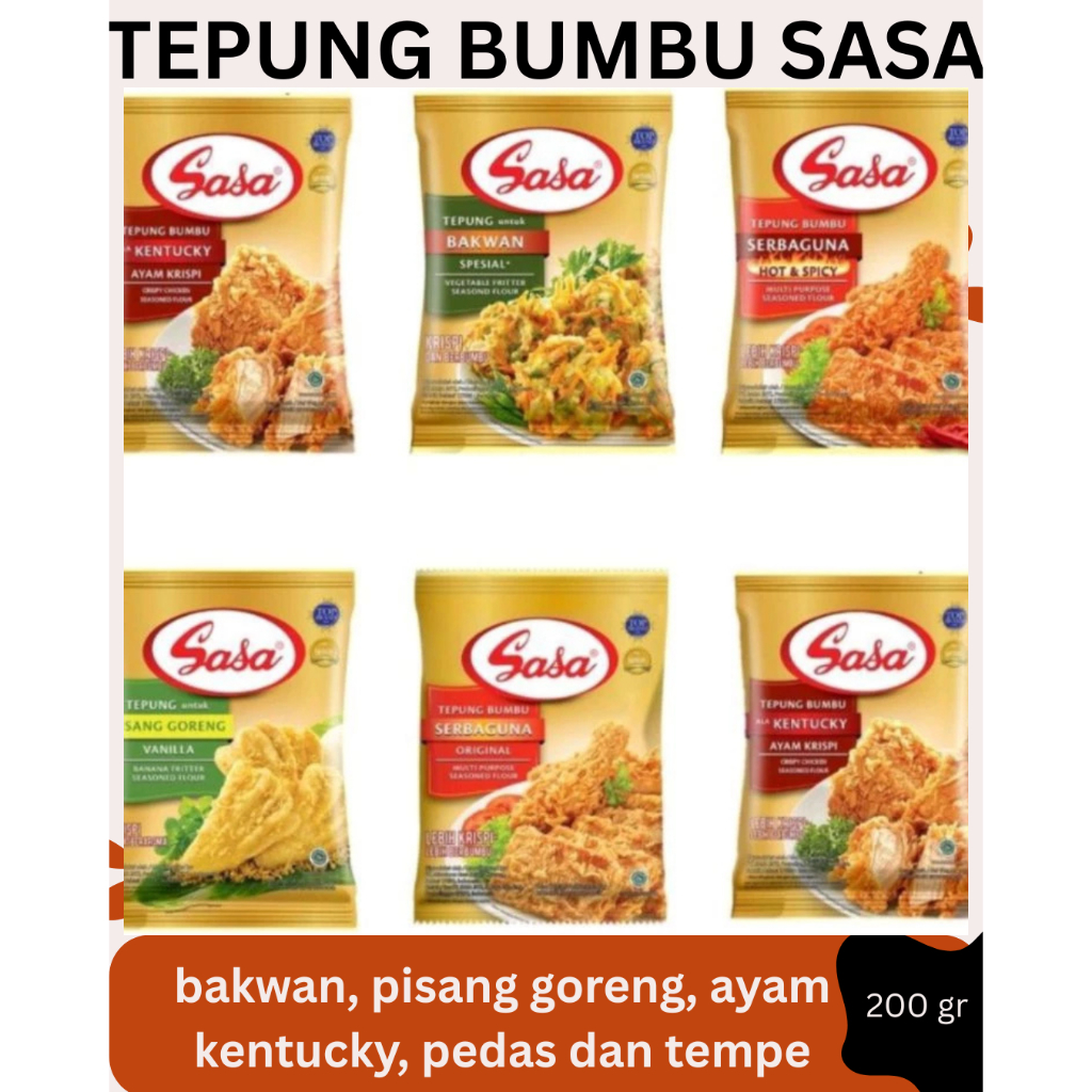

SASA TEPUNG BUMBU bakwan pisang goreng ayam krispy kentucky kriuk 200/210/225 GRAM