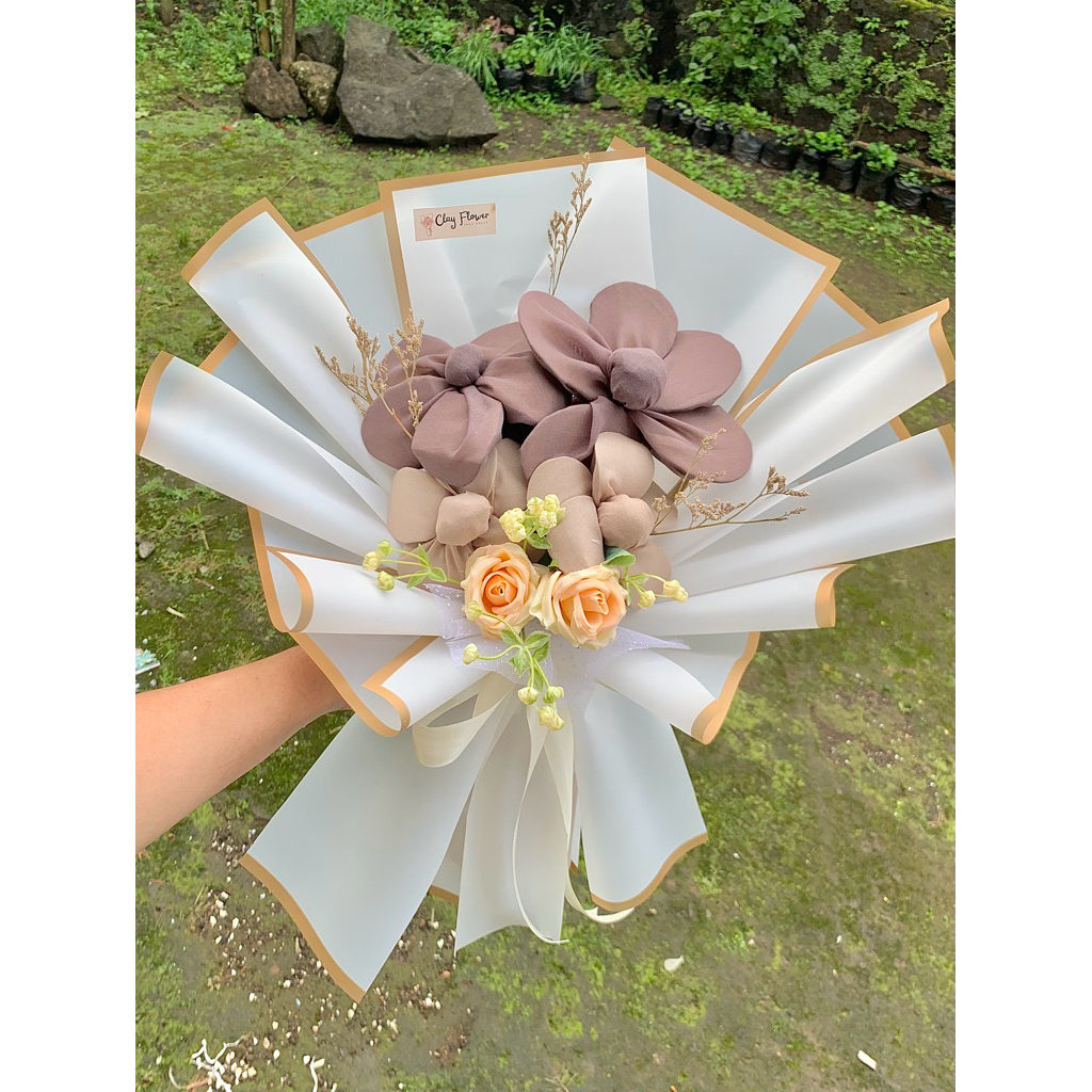 BUKET HIJAB BELLA SQUARE/PARIS PREMIUM isi 2 pcs hijab | Gift | Buket Wisuda | Buket Anniversary | B