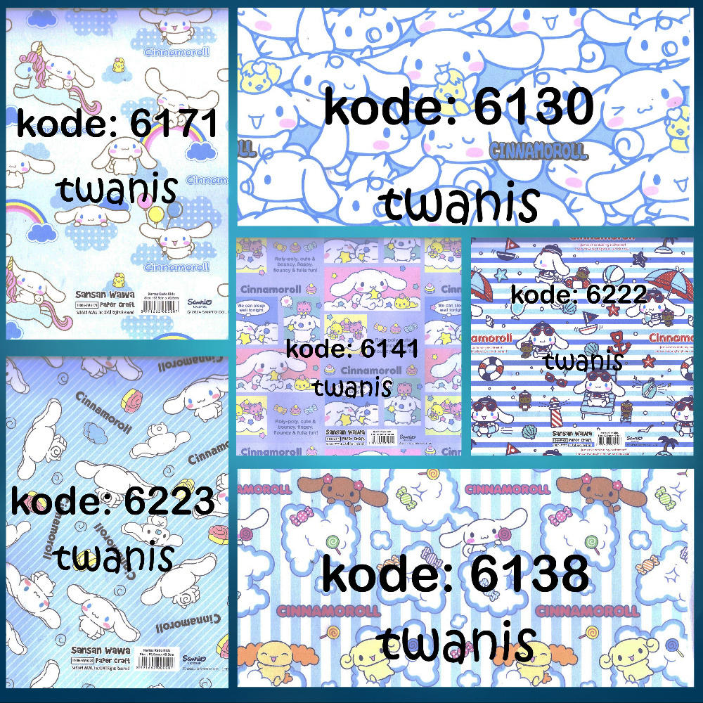 

Kertas kado Sanrio Cinnamoroll Campur Sesuai Stok