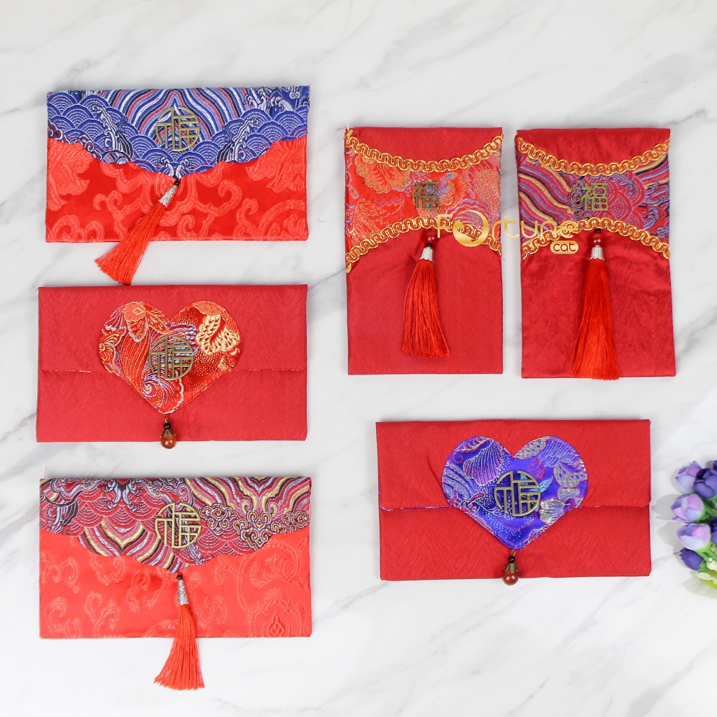 

Angpao Kain Imlek 2026 Fu Keberuntungan Dompet Gantungan Tebal Terbaru