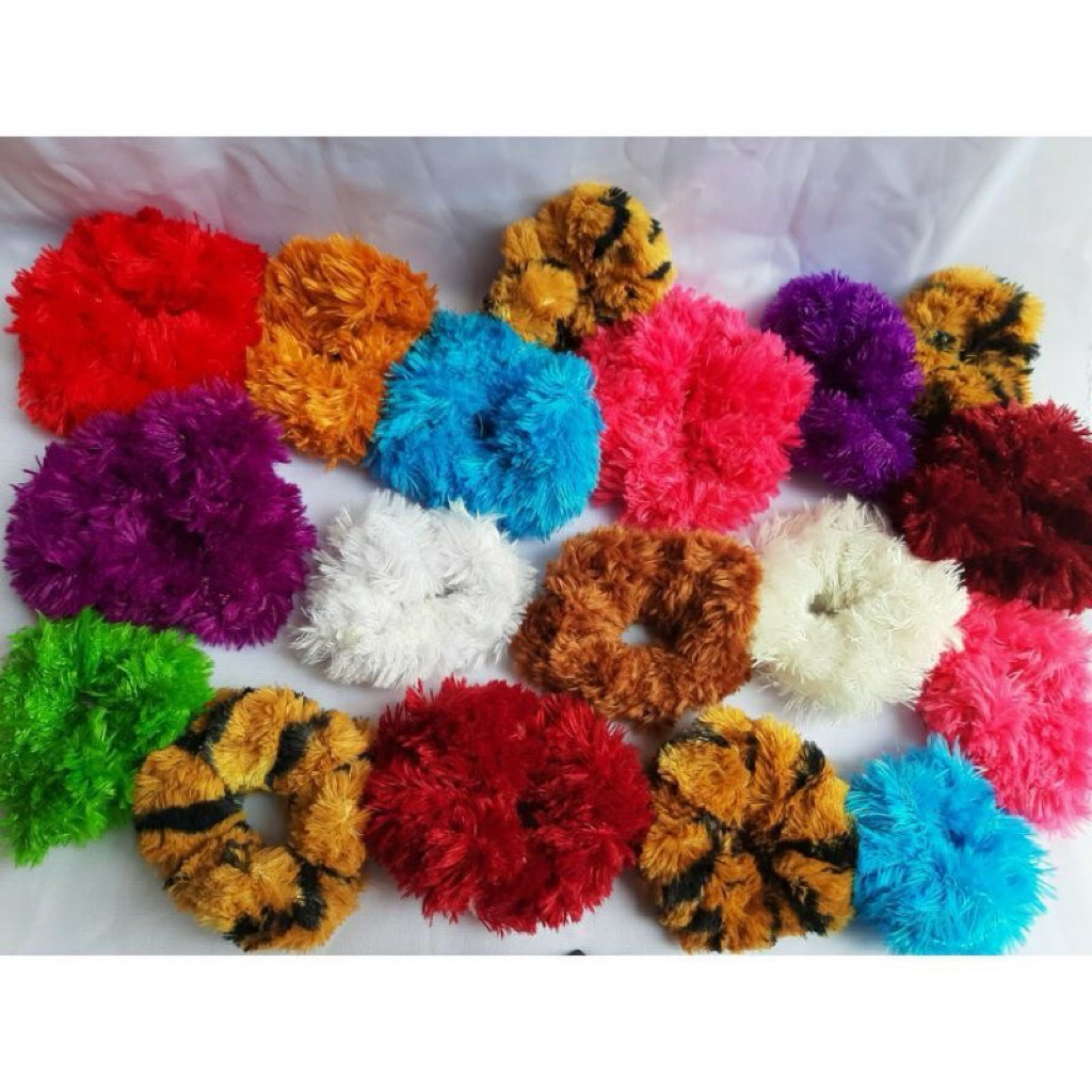 IKAT TAMBUT HALUS/SCRUNCHIE BULU JUMBO HALUS