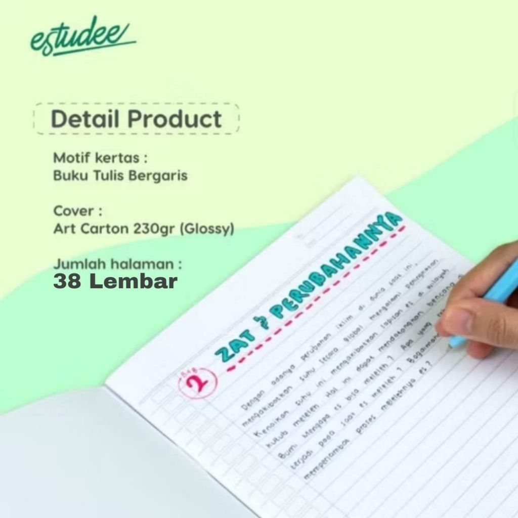 

Ay00! Buku Tulis Kwarto 38 Cover Sampul Coklat Estudee Isi 10