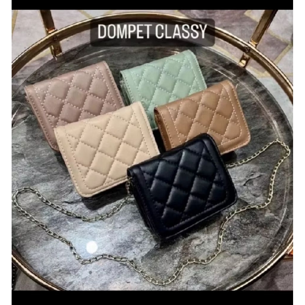 Dompet classy/Dompet koin/Dompet kartu/Dompet rantai/Dompet slempang mini bordir/Tas slempang rantai
