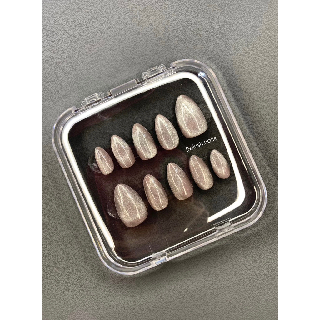 Cat Eye Fake Nail Gel Polish Viral | Kuku Palsu Warna | Kuku Palsu Aesthetic Murah | Nail Art | Kuku