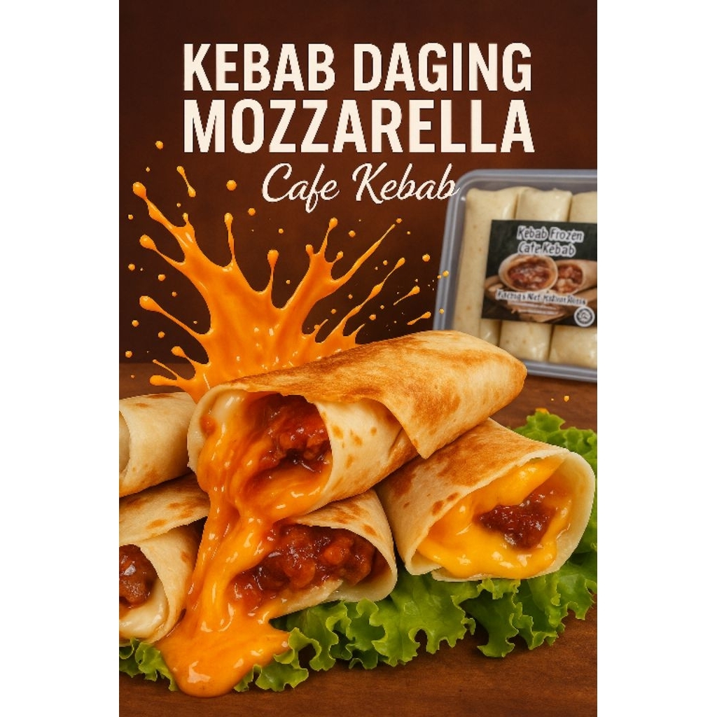 

(Pusat) Kebab frozen cafe kebab Kebab daging mozarella paling enak isi 10 pcs