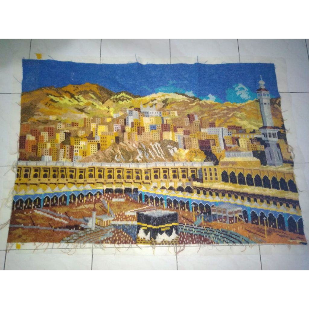New hiasan dinding kristik handmade kabah ukuran 105x70cm